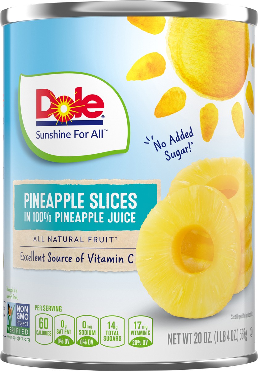 slide 7 of 9, Dole Pineapple Slices in 100% Juice, 20 oz