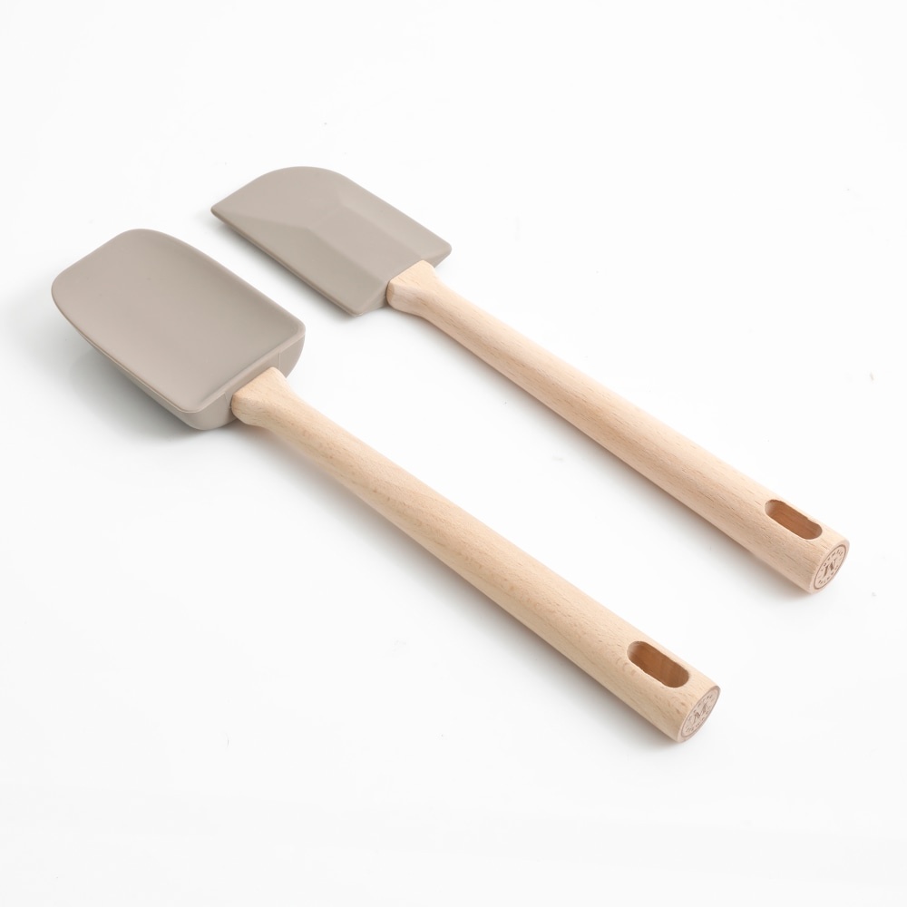 slide 1 of 1, Martha Stewart Medium Spatula And Spoonula - Beech Wood, 2 ct