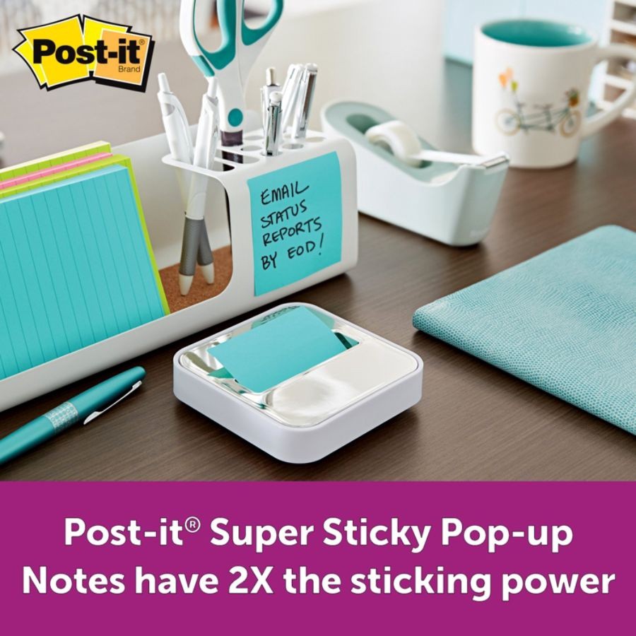 slide 5 of 7, Post-it Super Sticky Pop-up Notes 3 in x 3 in, Miami collection, 10 Pads/Pack, 90 Sheets/Pad, 10 ct