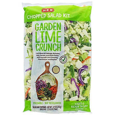 slide 1 of 1, H-E-B Select Ingredients Chopped Garden Lime Salad, 11.4 oz