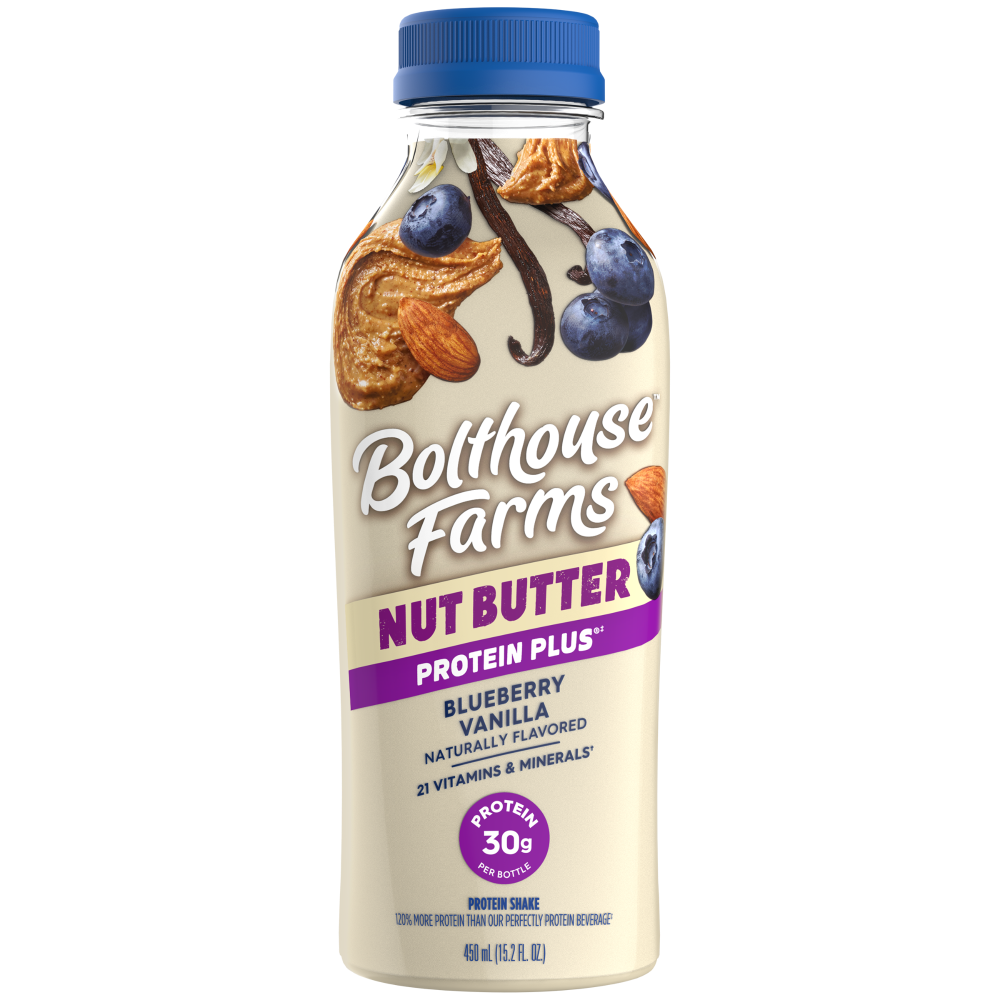 slide 1 of 4, Bolthouse Farms Protein Plus Blueberry Vanilla Almond Butter Nut Butter Smoothie, 6 ct; 15.2 fl oz