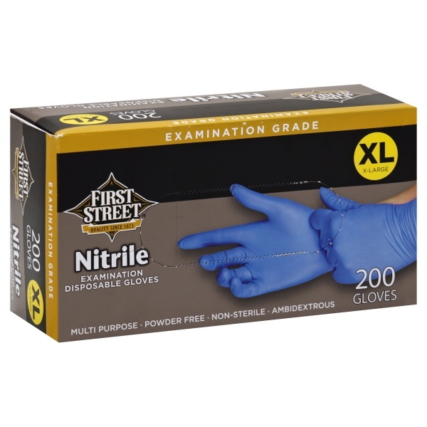 slide 1 of 1, First Street Nitrile Gloves Extra Large, 200 ct