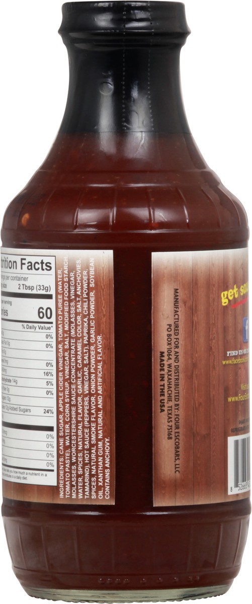 slide 10 of 12, Four Escobars Original Barbecue Sauce 18 oz Bottle, 18 oz