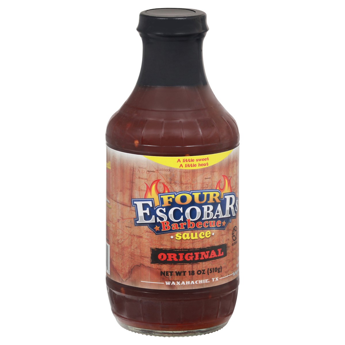 slide 3 of 12, Four Escobars Original Barbecue Sauce 18 oz Bottle, 18 oz