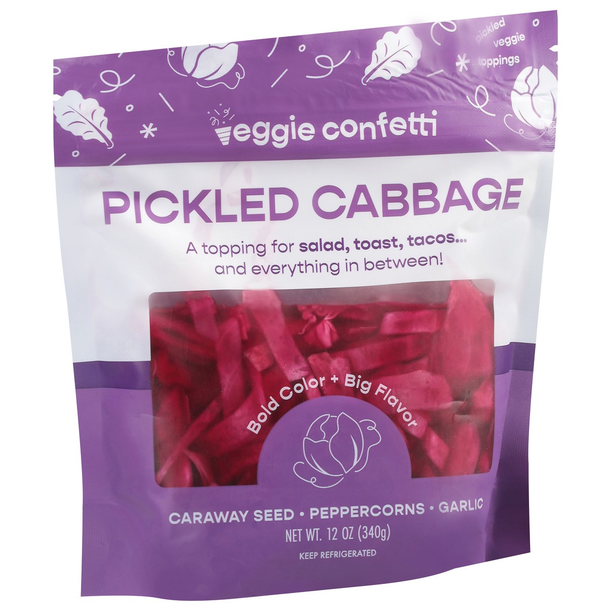 slide 3 of 13, Veggie Confetti Pickled Cabbage 12 oz, 12 oz