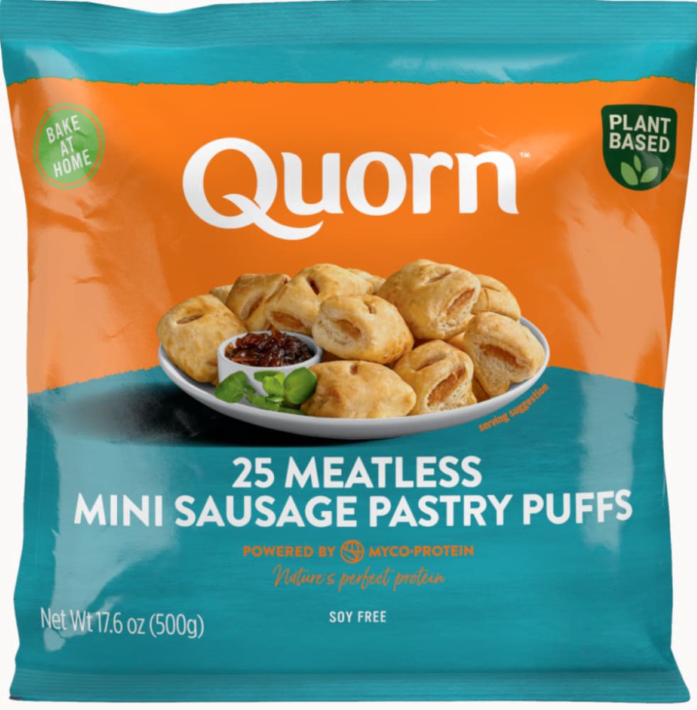 slide 1 of 1, Quorn Meatless Mini Sausage Pastry Puffs, 25 ct