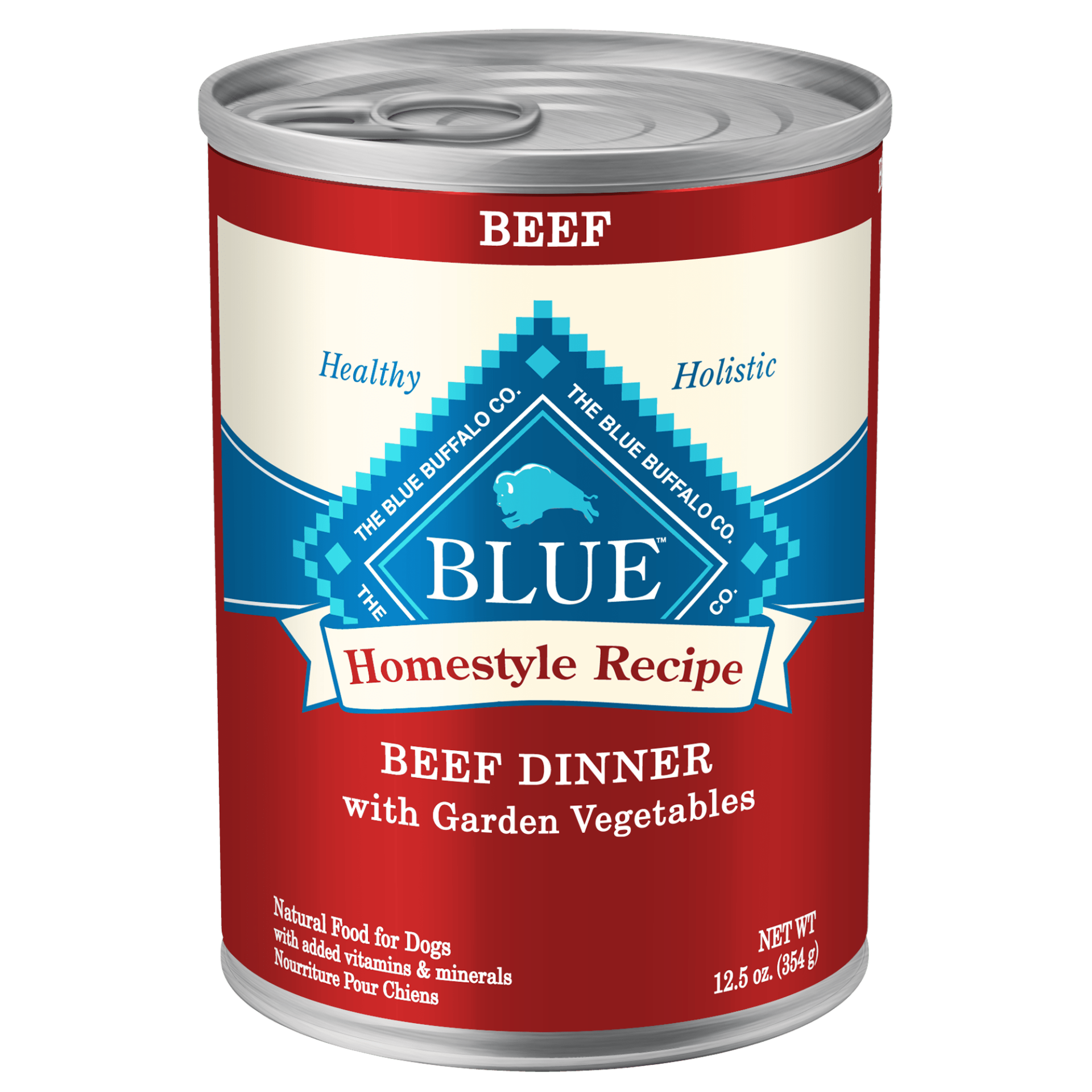 slide 1 of 1, Blue Buffalo Homestyle Recipe Beef Dinner Canned Dog Food, 12.5 oz