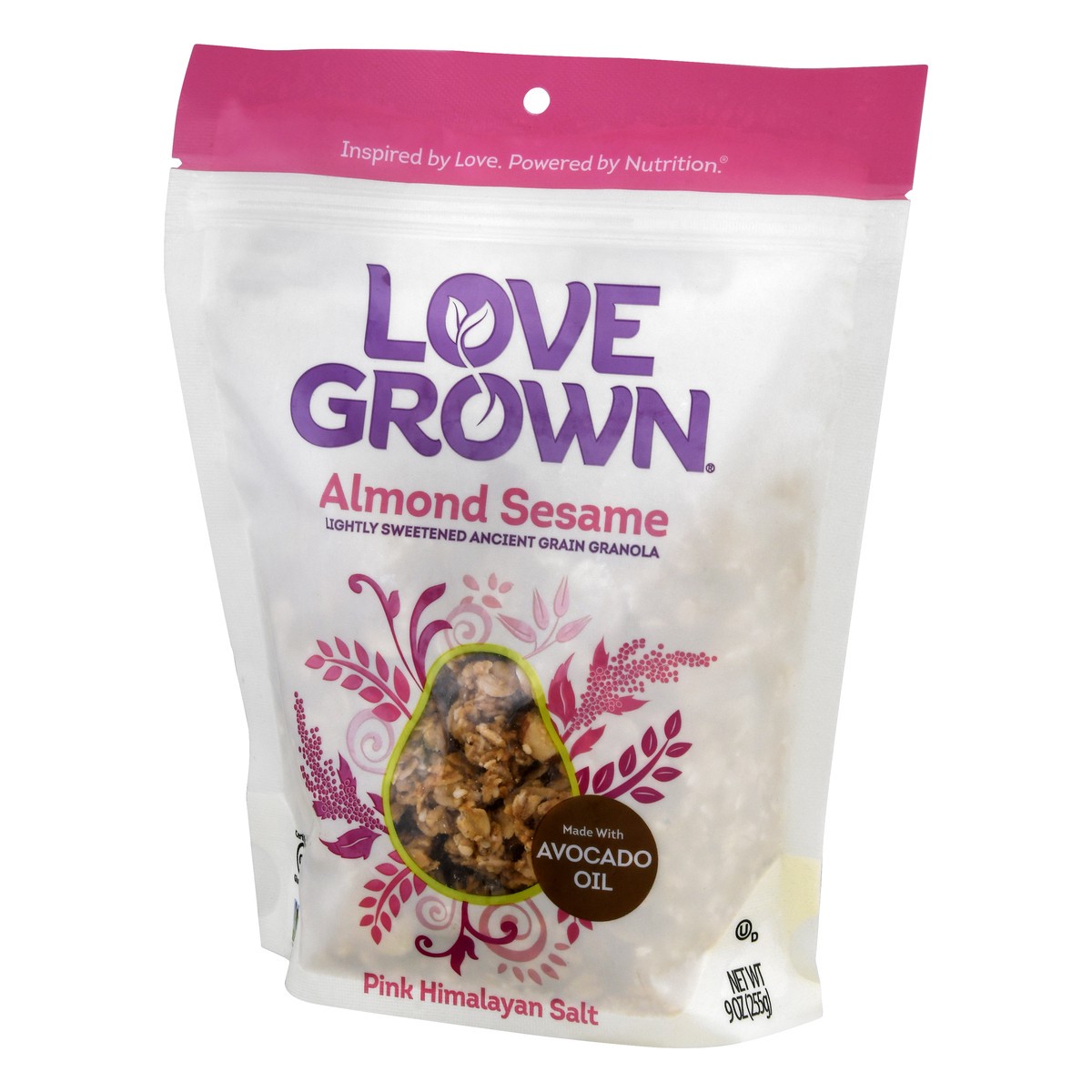 slide 2 of 13, Love Grown Almond Sesame Pink Himalayan Salt Granola 9 oz, 9 oz