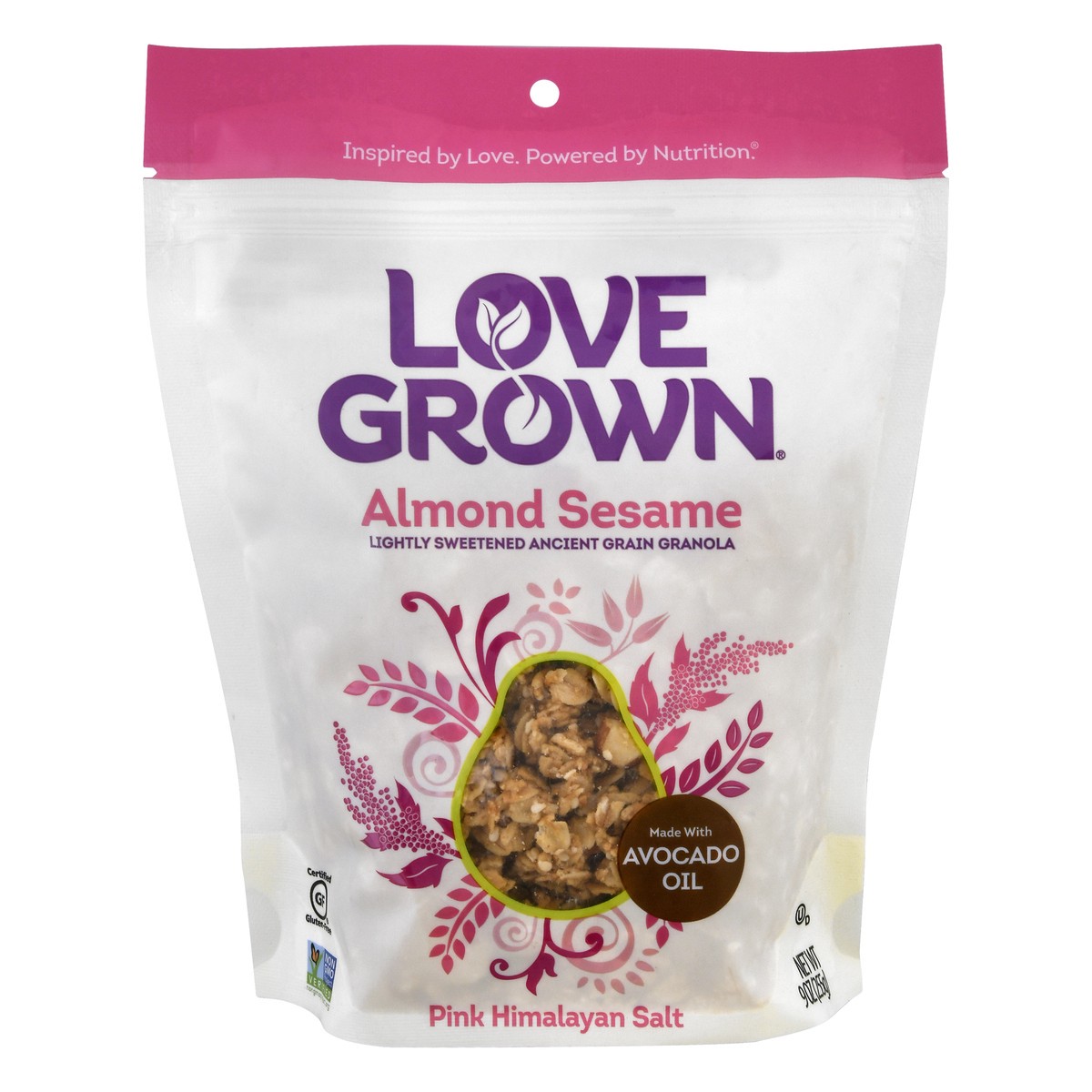 slide 5 of 13, Love Grown Almond Sesame Pink Himalayan Salt Granola 9 oz, 9 oz