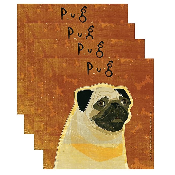 slide 1 of 1, Thirstystone Pug Coasters'', 4 ct