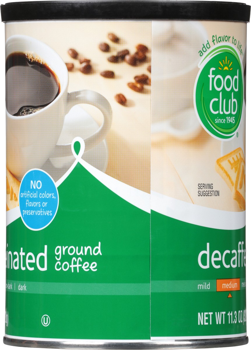 slide 7 of 9, Food Club Decaffeinated Ground Medium Coffee 11.3 oz, 11.3 oz