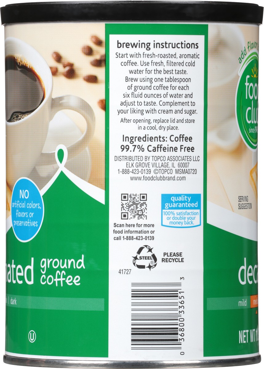 slide 8 of 9, Food Club Decaffeinated Ground Medium Coffee 11.3 oz, 11.3 oz