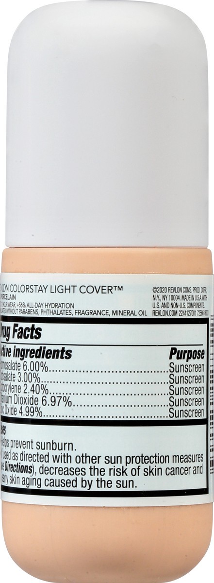 slide 6 of 9, Revlon Ivory Colorstay Light Cover Foundation Spf 35, 1 oz