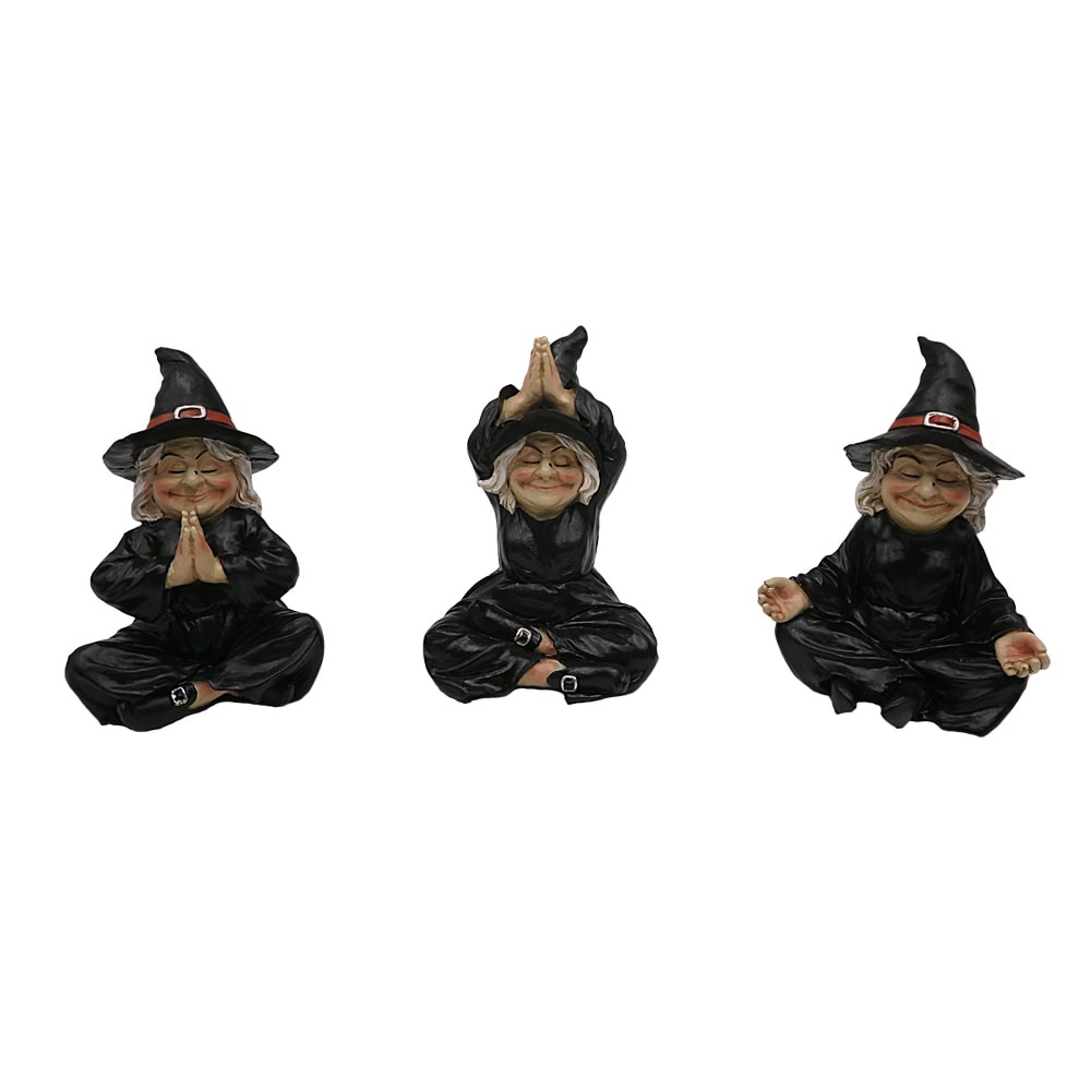 slide 1 of 1, Holiday Home Yoga Witch Figurine - Assorted, 6 in