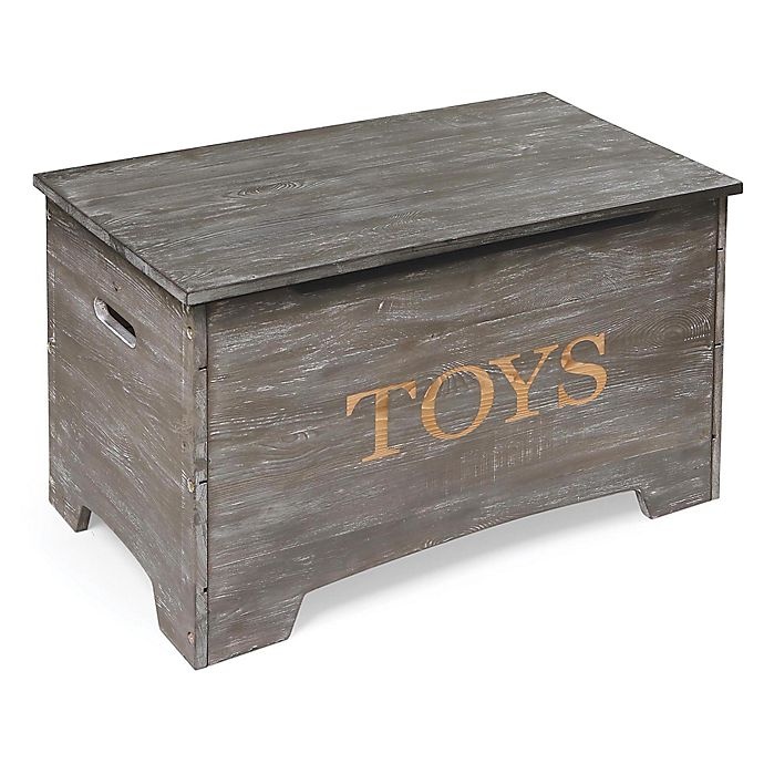 slide 1 of 8, Badger Basket Rustic Wooden Toy Box - Grey, 1 ct