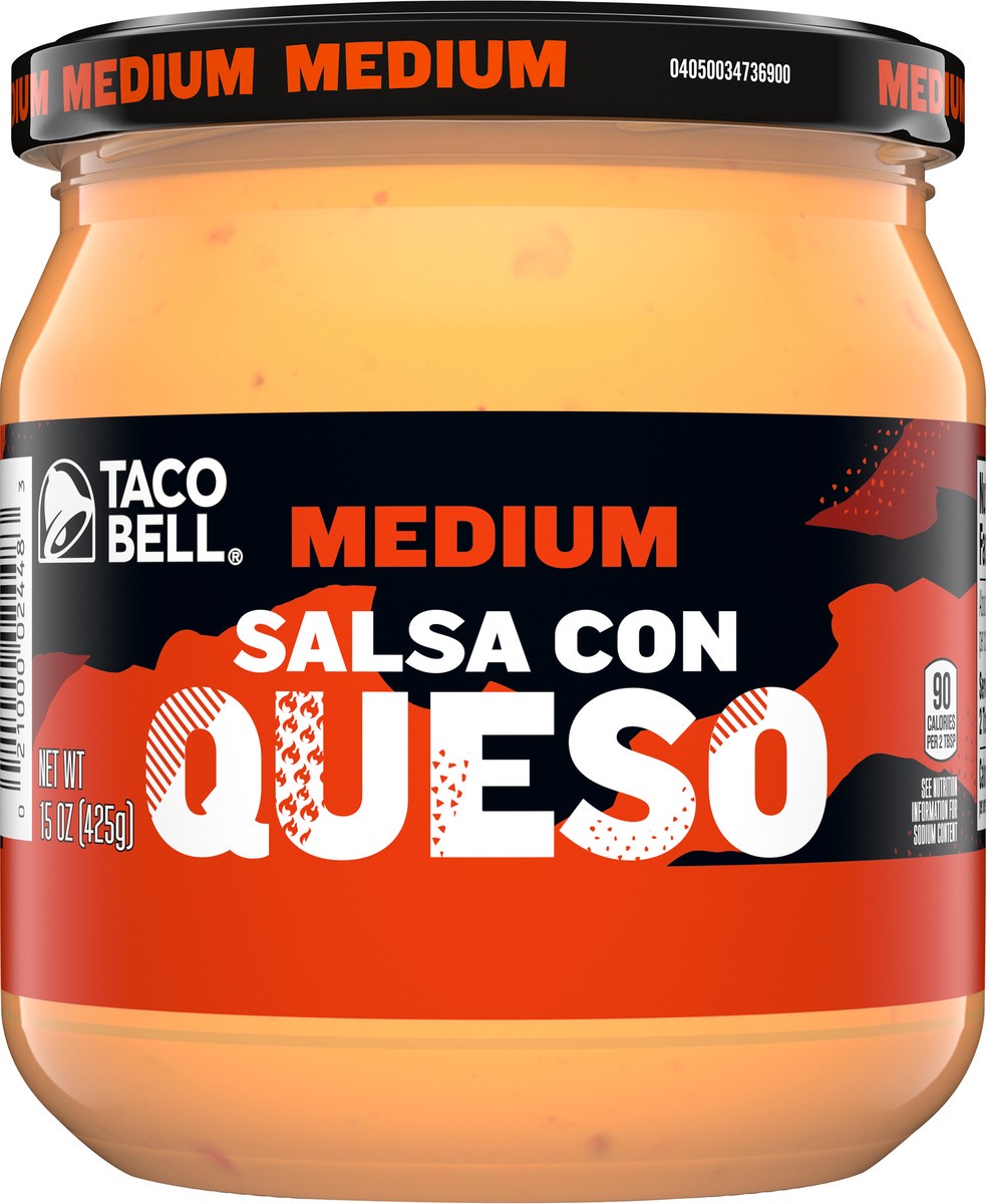 slide 8 of 11, Taco Bell Medium Salsa Con Queso Cheese Dip, 16 oz Jar, 16 oz
