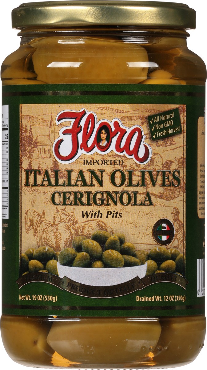 slide 5 of 13, Flora Cerignola Italian Olives with Pits 19 oz, 19 oz