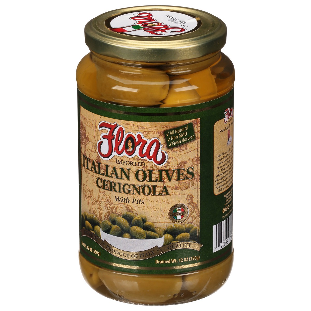 slide 13 of 13, Flora Cerignola Italian Olives with Pits 19 oz, 19 oz