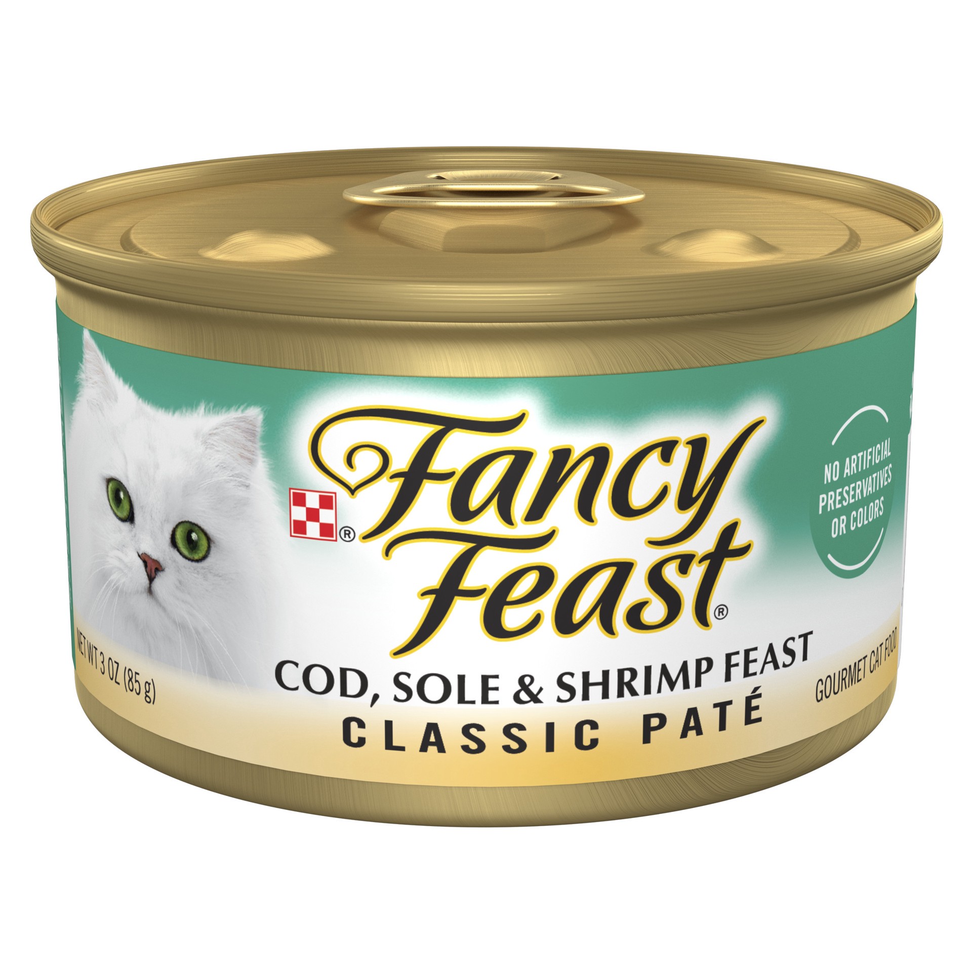 slide 1 of 7, Fancy Feast Purina Fancy Feast Classic Cod, Sole & Shrimp Feast Cat Food, 3 oz