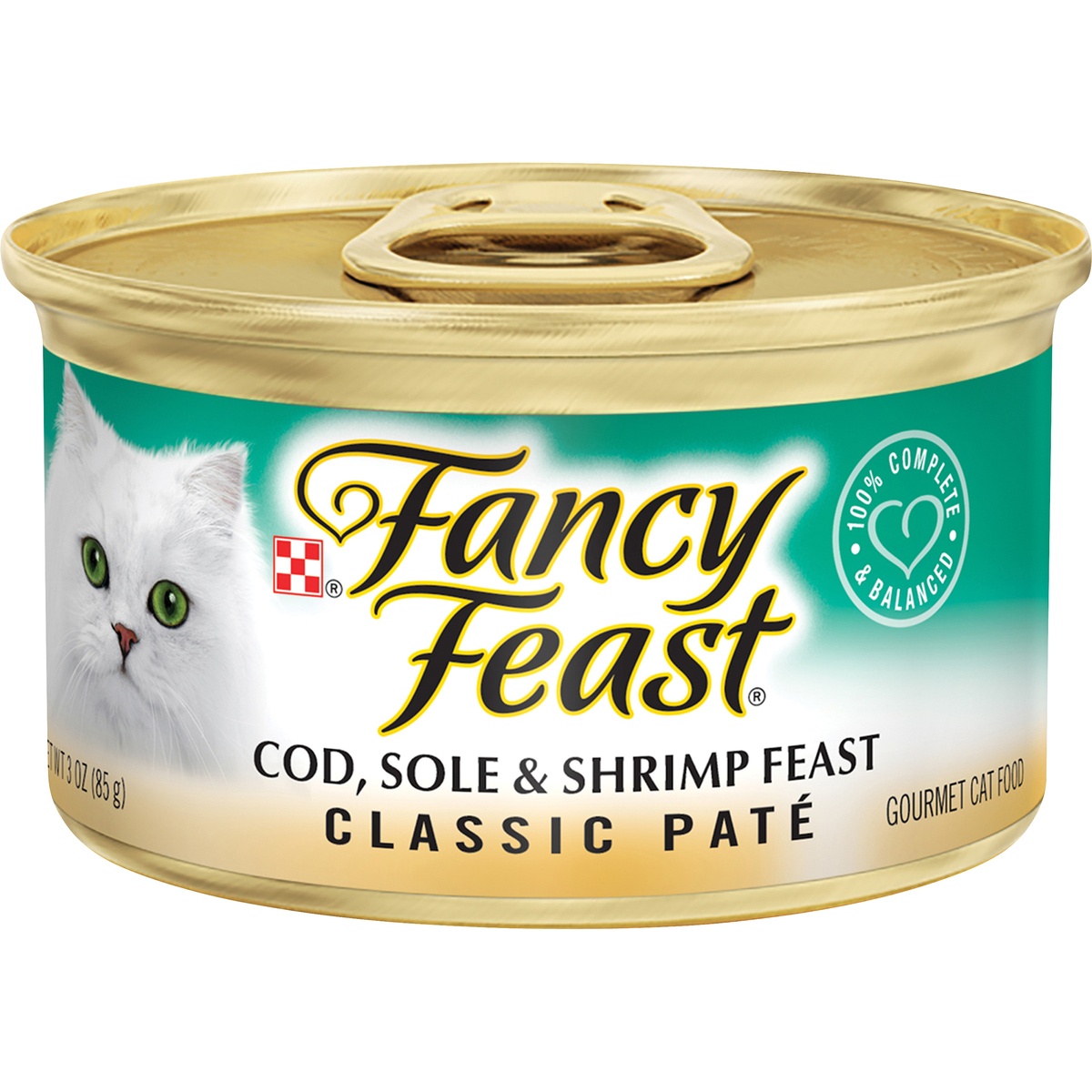 slide 1 of 1, Purina Fancy Feast Classic Cod, Sole & Shrimp Feast Cat Food, 3 oz