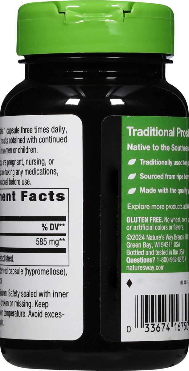 slide 10 of 12, Nature's Way 585 mg Saw Palmetto Berries 100 Vegan Capsules, 100 ct