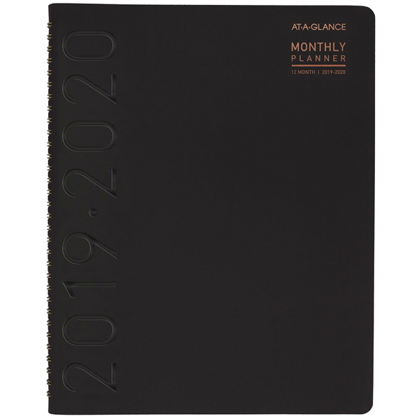 slide 1 of 1, At-A-Glance Contemporary Academic Weekly/Monthly Appointment Book/Planner, 12 Months, July Start, 8 1/4'' x 10 7/8'', Black, 1 ct