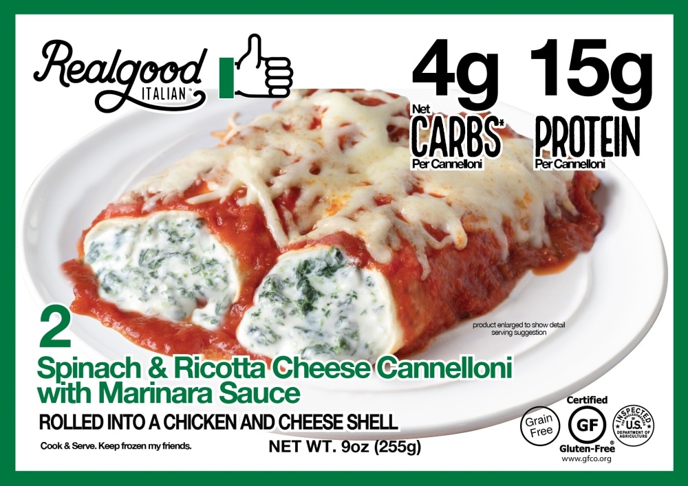 The Real Good Food Company Grande Spinach & Ricotta Cannelloni Frozen ...