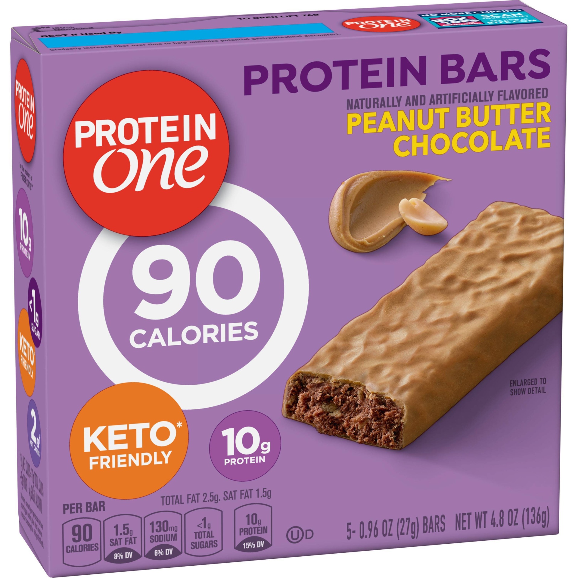 slide 1 of 3, Protein One Peanut Butter Chocolate Protein Bars, 5 ct; 0.96 oz