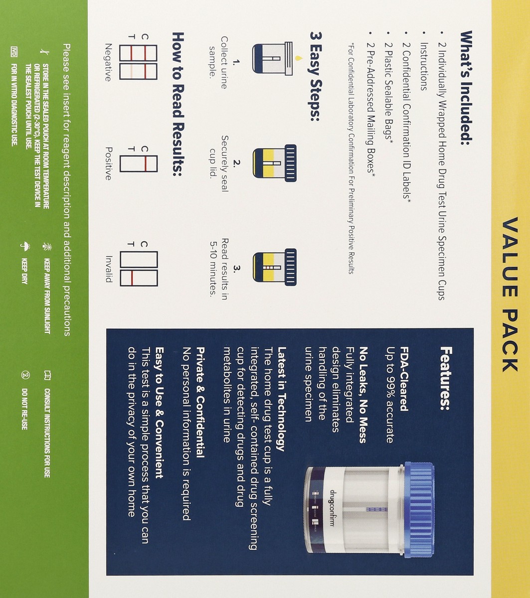 slide 9 of 11, DrugConfirm Value Pack Marijuana Home Drug Test 2 ea, 2 ct