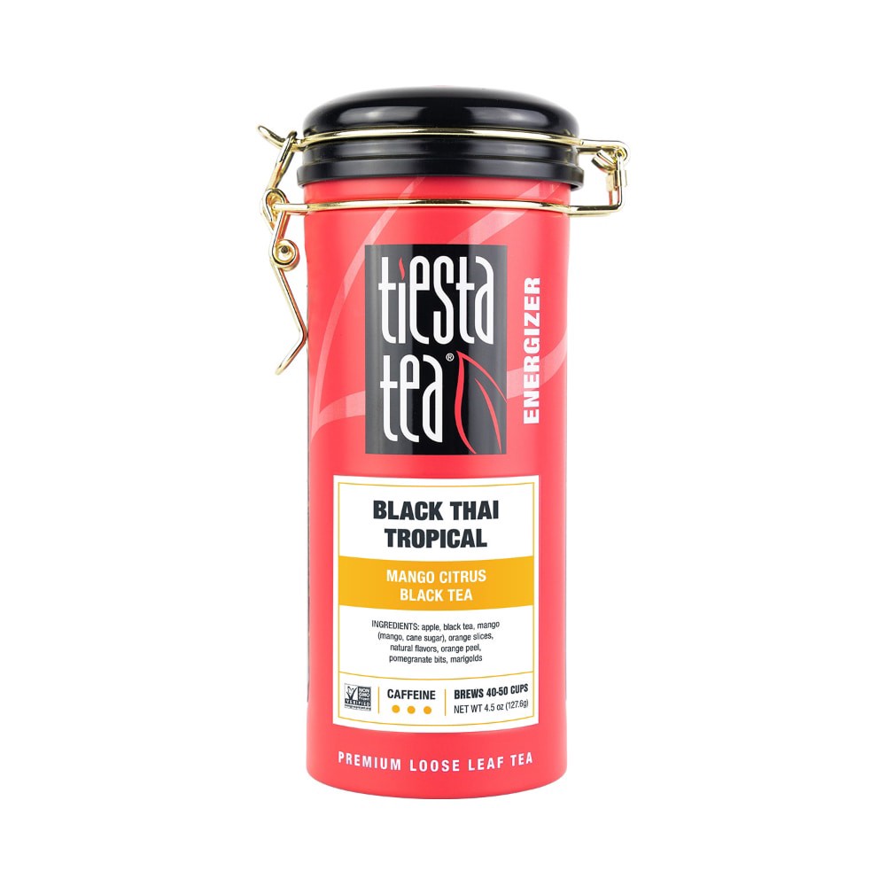 slide 1 of 1, Tiesta Tea Energize Black Thai Tropical Mango Citrus Loose Leaf Black Tea, 4.5 oz