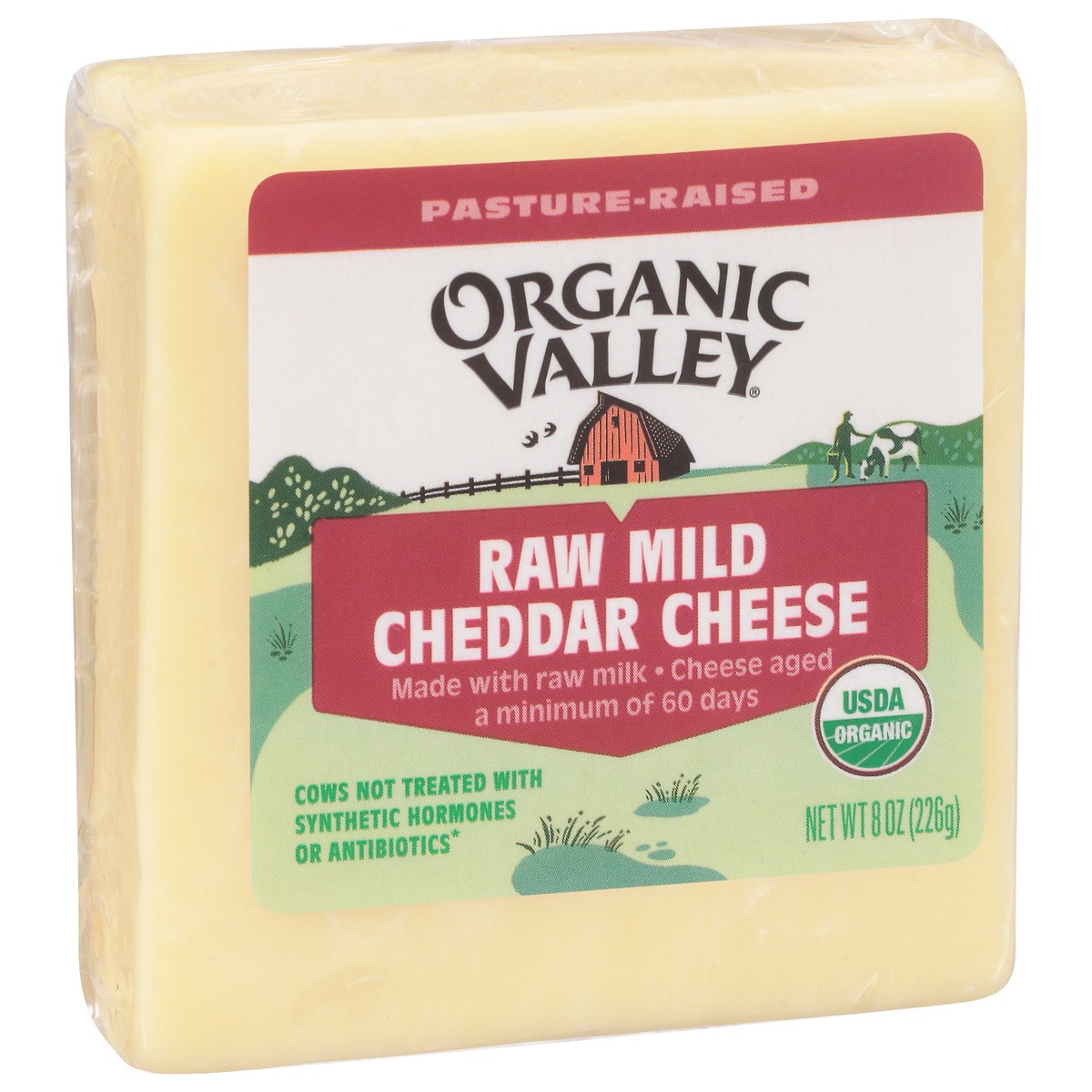 slide 4 of 9, ORGANIC VALLEY Raw Mild Organic Cheddar Cheese Block, 8 oz, 8 oz