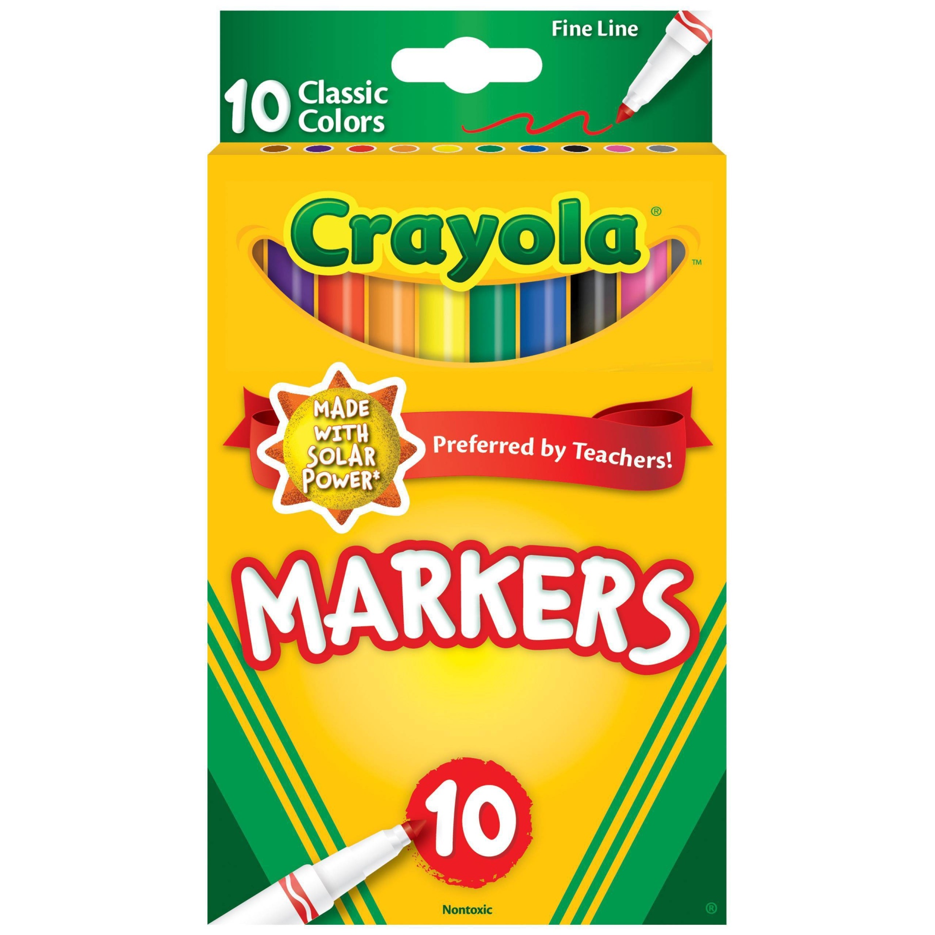 slide 1 of 3, Crayola Fine Line Markers, 10 ct