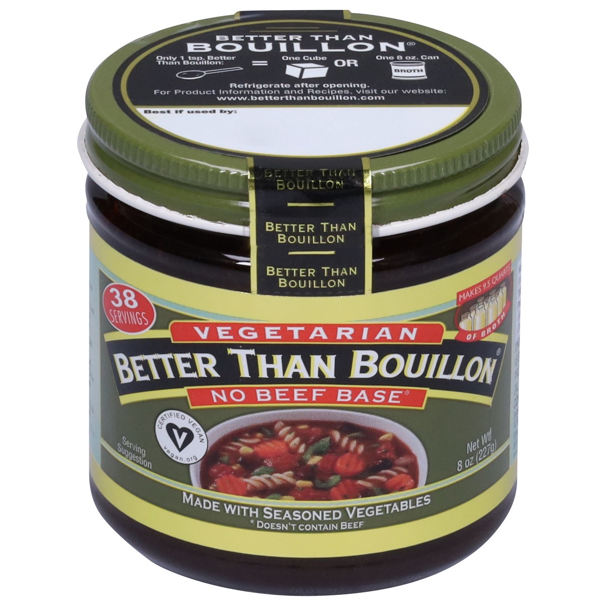 slide 1 of 9, Better than Bouillon Vegetarian No Beef Base 8 oz, 8 oz