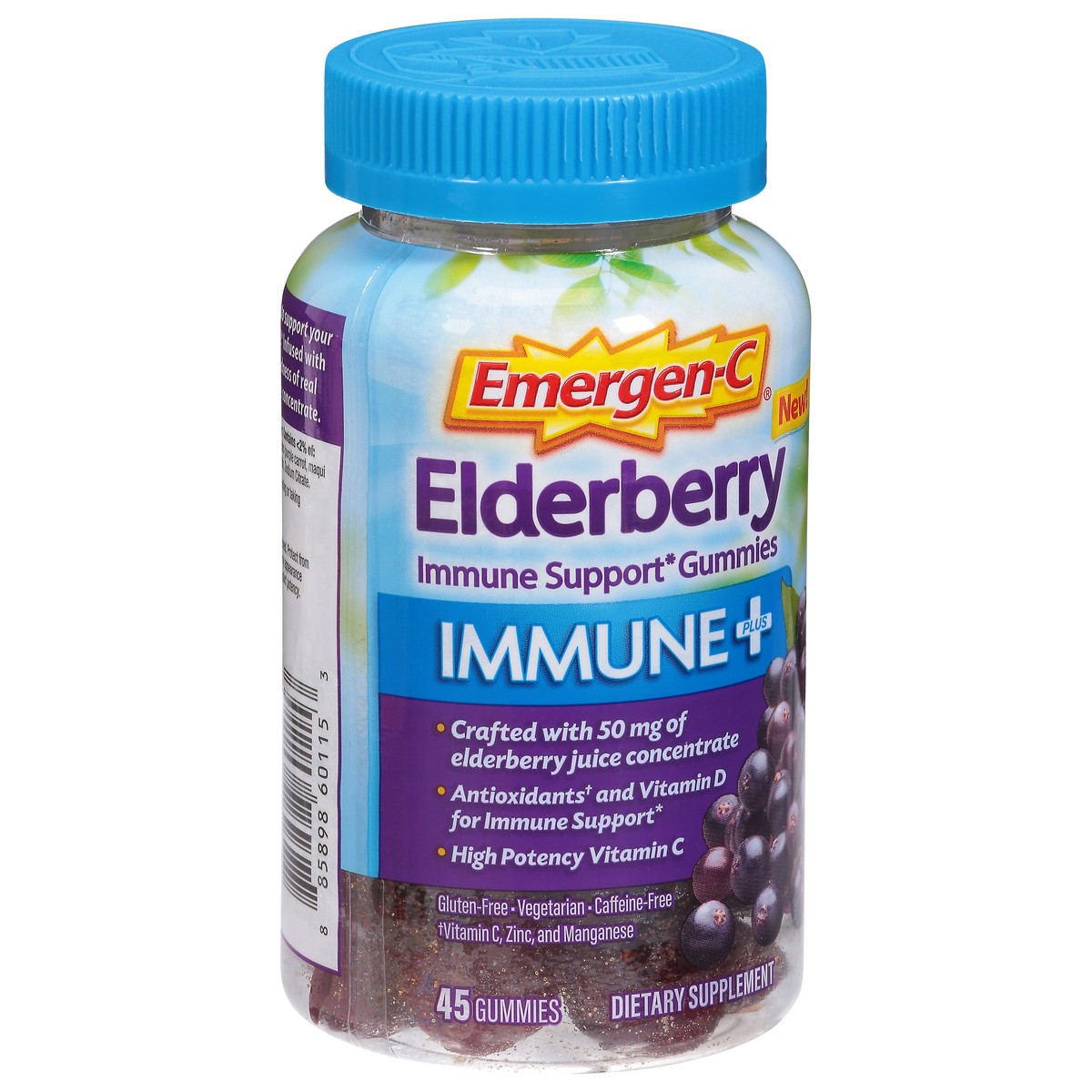 slide 11 of 13, Emergen-C Elderberry Immune+ 45 Gummies, 45 ct