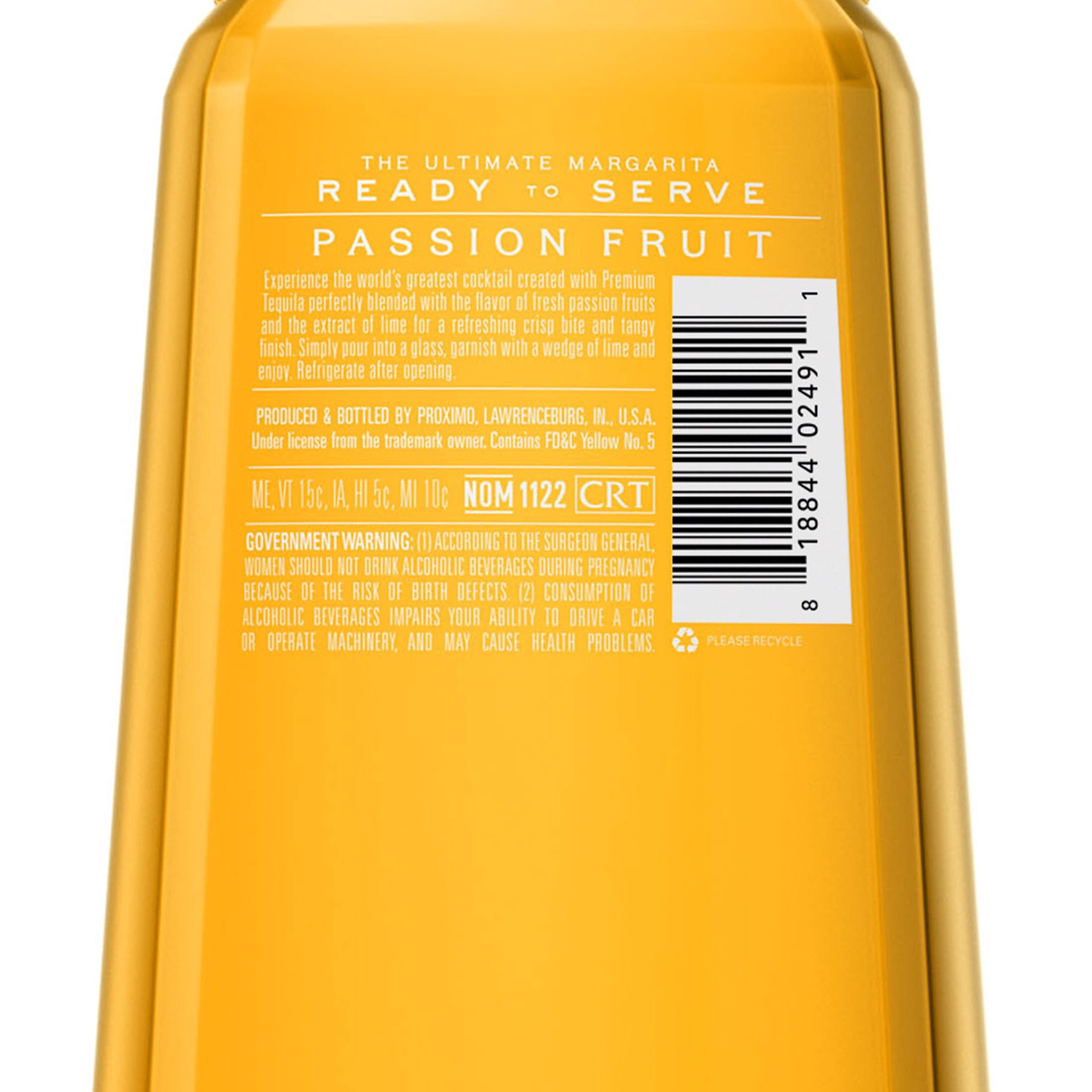 slide 3 of 9, 1800 Passion Fruit Margarita 1.75 l, 1.75 liter