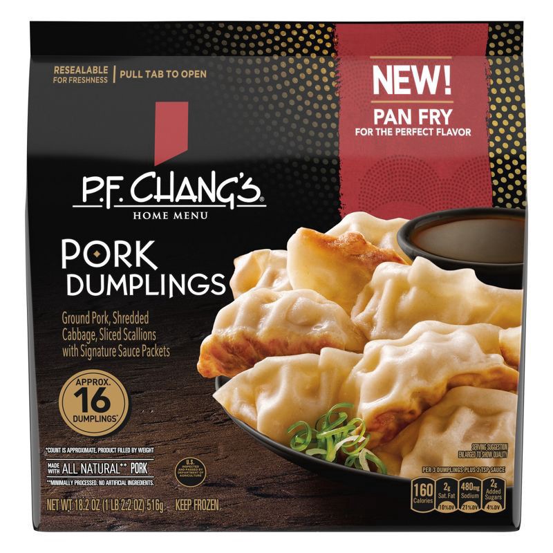 slide 1 of 3, P.F. Chang's Home Menu Pork Dumplings, Frozen Appetizer, 18.2 oz., 18.2 oz