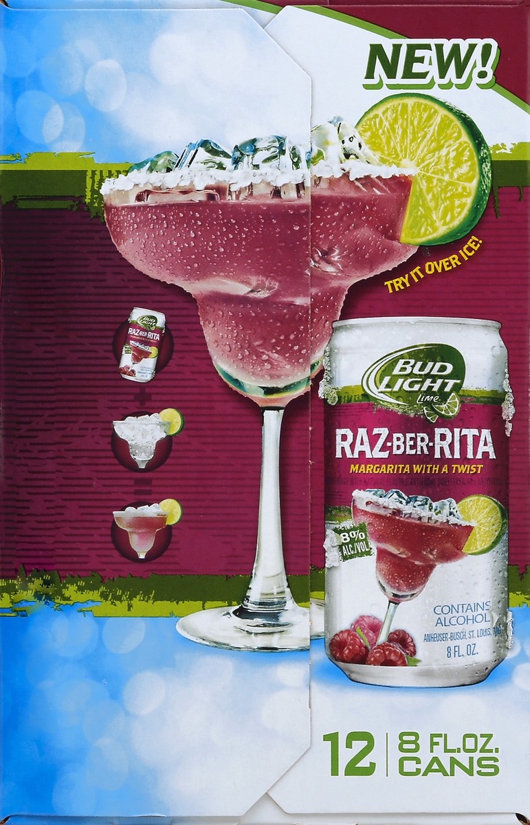 slide 3 of 6, Bud Light Raz-Ber-Rita 12 ea, 12 ct; 12 fl oz