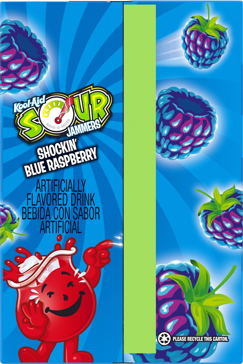 slide 7 of 10, Kool-Aid Sour Jammers Shockin' Blue Raspberry / Pouches, 10 ct; 6 fl oz