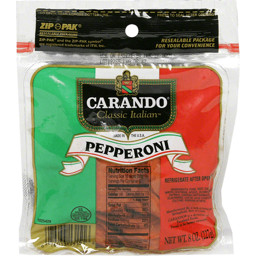 slide 1 of 6, Carando Classic Italian Pepperoni, 8 oz