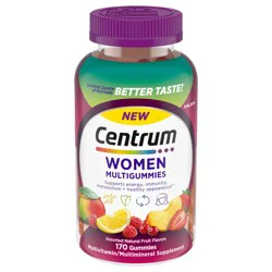 Centrum MultiGummies Gummy Multivitamin for Women, with Antioxidants, Fruit Flavors, 170 Ct