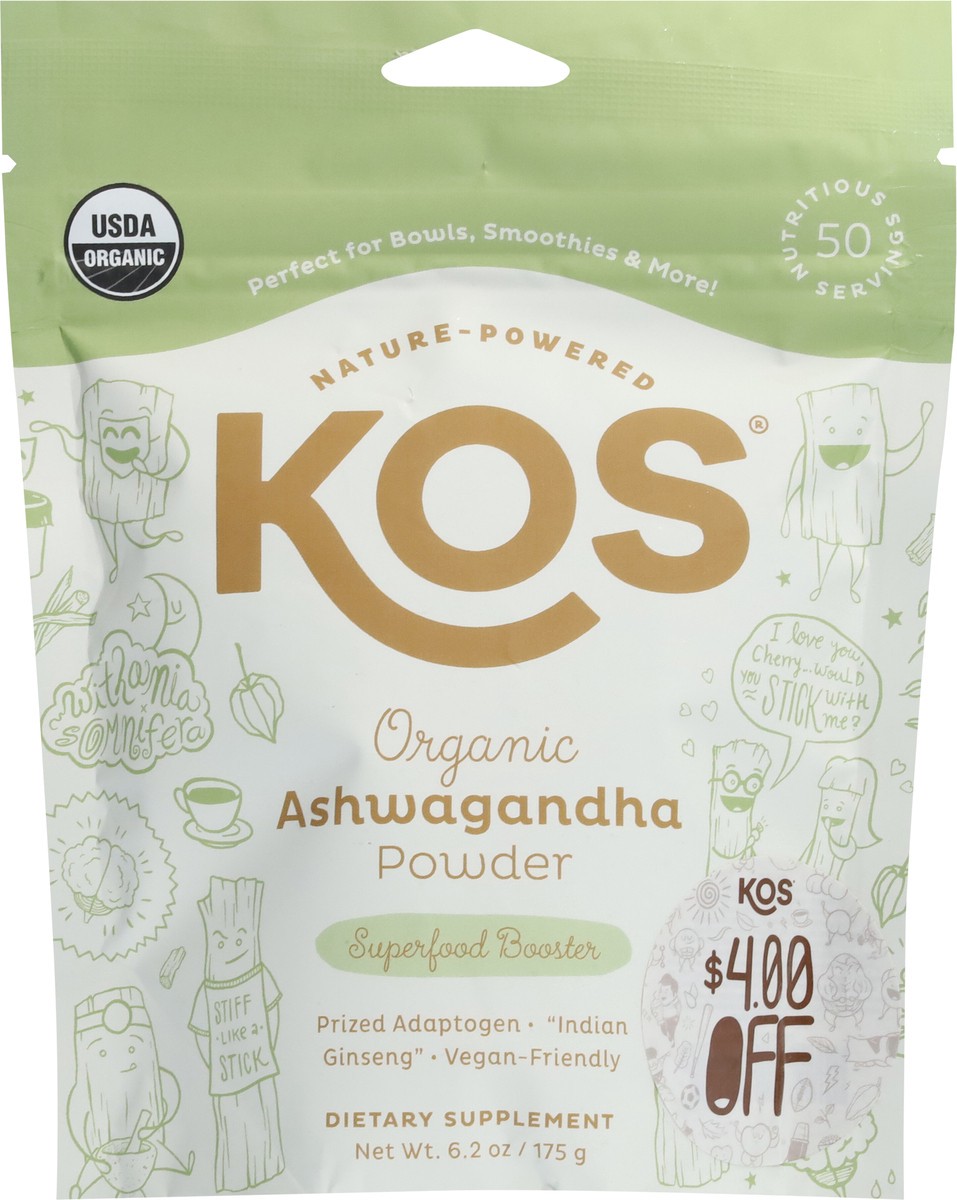 slide 6 of 12, KOS Organic Superfood Booster Ashwagandha Powder 6.2 oz, 6.2 oz
