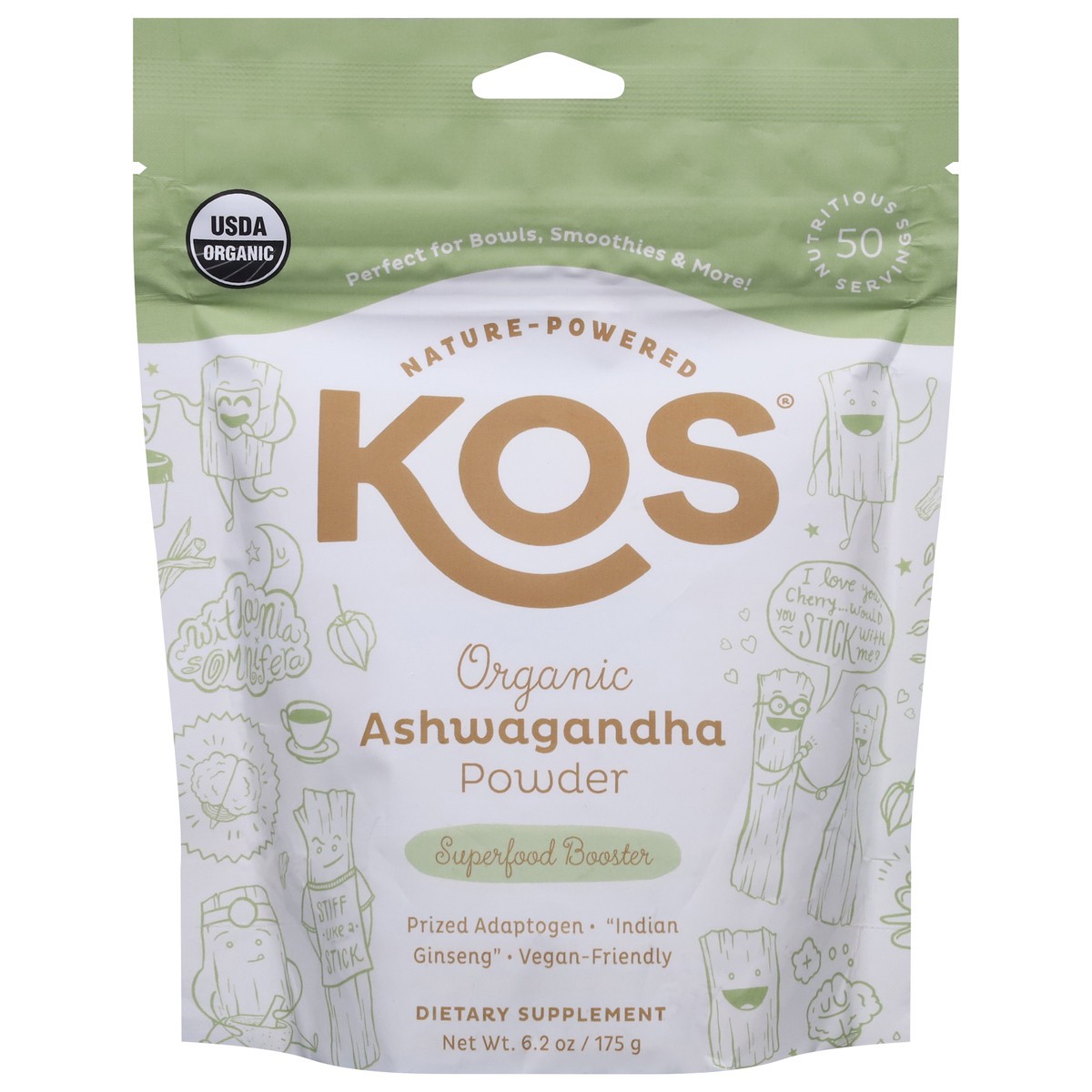 slide 1 of 12, KOS Organic Superfood Booster Ashwagandha Powder 6.2 oz, 6.2 oz