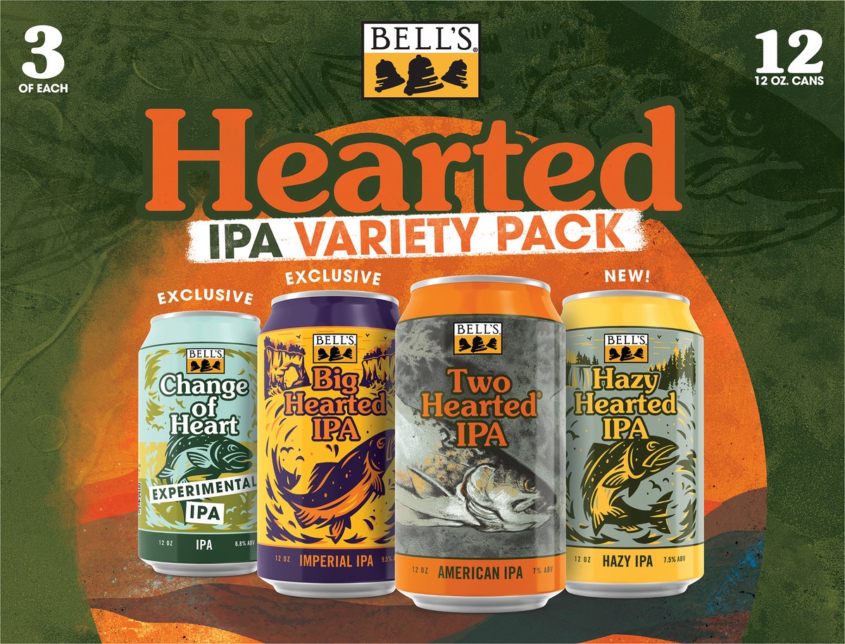 slide 3 of 8, Bell's Hearted Variety Pack Beer, 12 Pack, 12 fl oz Cans, 12 ct; 12 oz