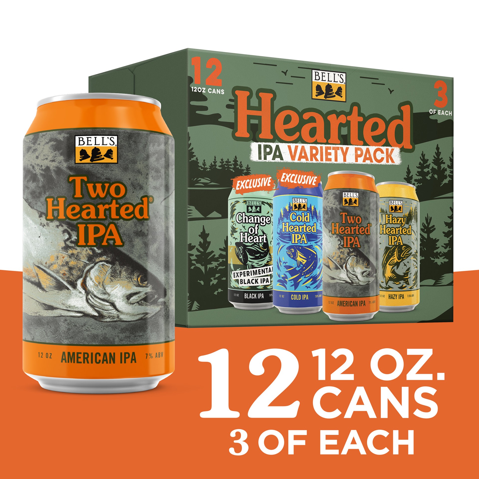 slide 1 of 8, Bell's Hearted Variety Pack Beer, 12 Pack, 12 fl oz Cans, 12 ct; 12 oz