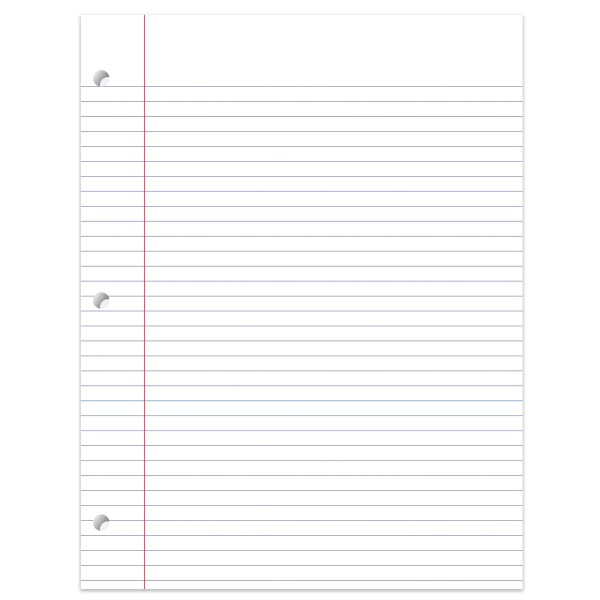 slide 2 of 2, Office Depot® Brand College-Ruled Notebook Filler Paper, 3-Hole Punched, 11"" x 8 1/2"", 100 Sheets, 100 ct