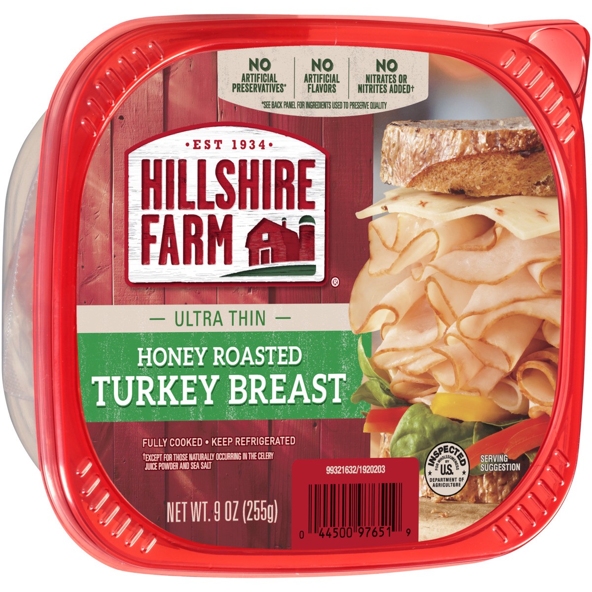 slide 4 of 5, Hillshire Farm Ultra Thin Sliced Honey Roasted Turkey Breast Sandwich Meat, 9 oz, 255.15 g