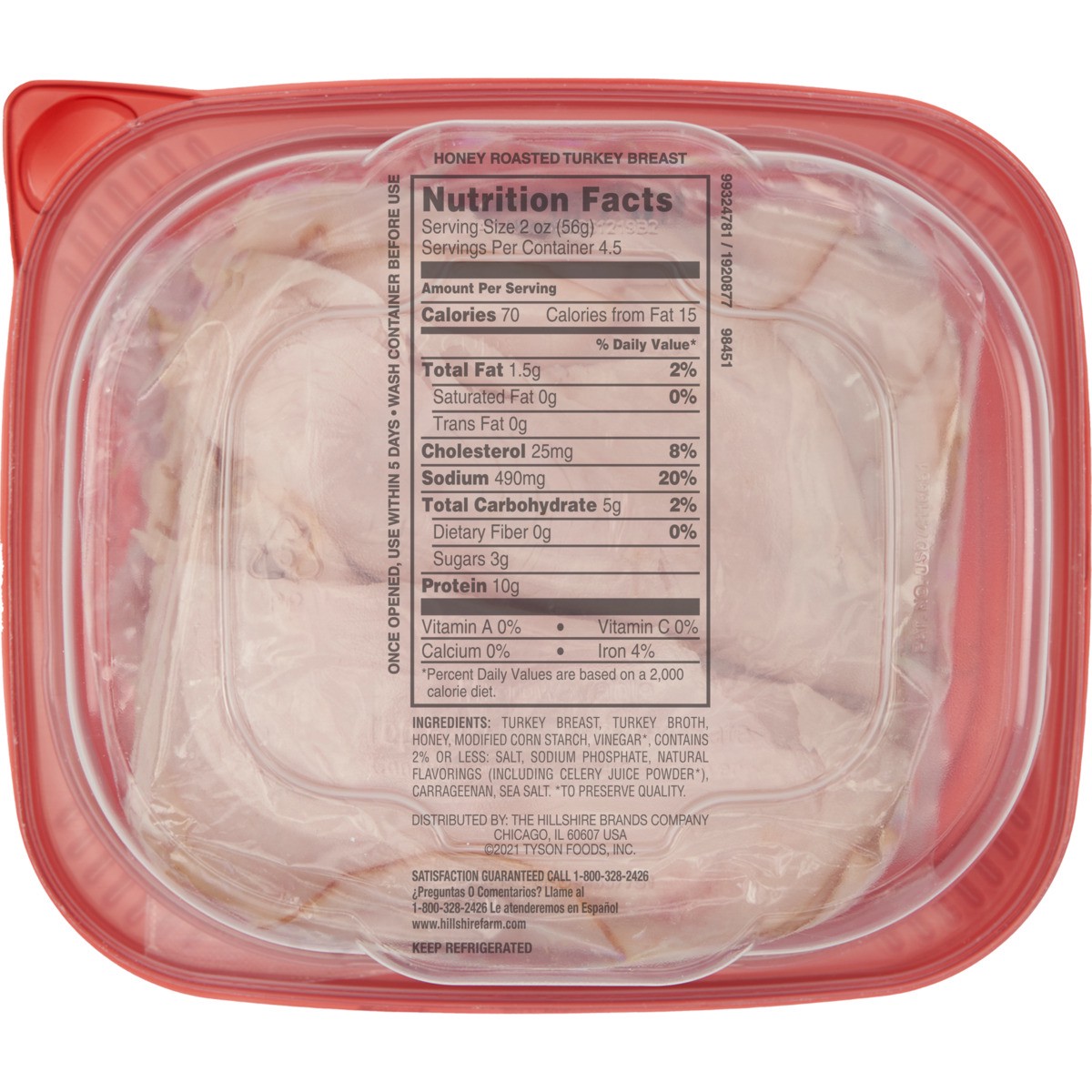 slide 2 of 5, Hillshire Farm Ultra Thin Sliced Honey Roasted Turkey Breast Sandwich Meat, 9 oz, 255.15 g