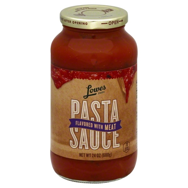 slide 1 of 1, Lowes Foods Pasta Sauce Flavored With Meat, 24 ct