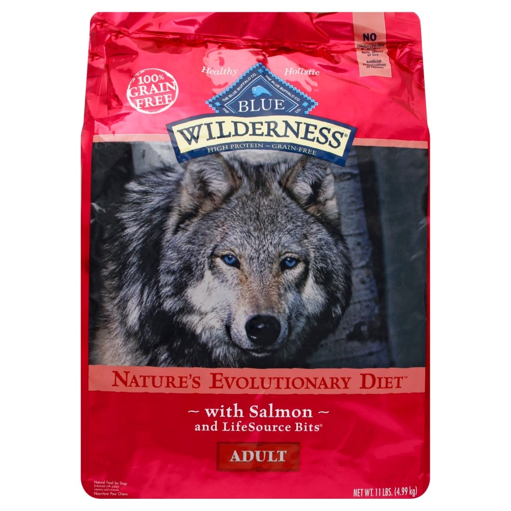 slide 1 of 1, Blue Wilderness Salmon Adult Dry Dog Food, 11 lb