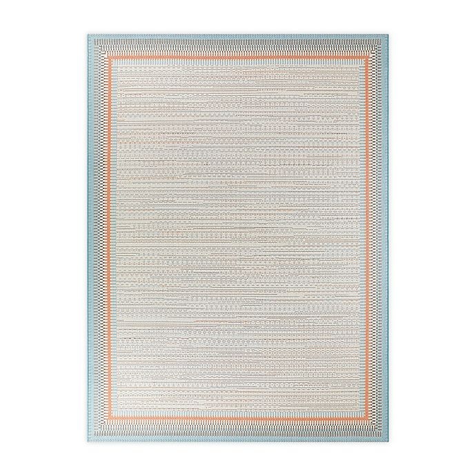 slide 1 of 5, Destination Summer Miami Border 7'10 x 10' Indoor/Outdoor Area Rug - Peach, 1 ct